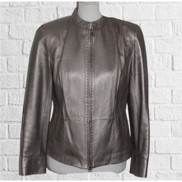 Sigrid Olsen Genuine Lamb Leather Platinum Jacket sz.S - Picture 4 of 12